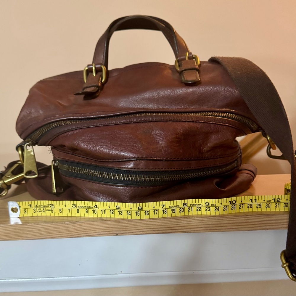 Fossil Brown Leather Crossbody Bag - Picture 12 of 14